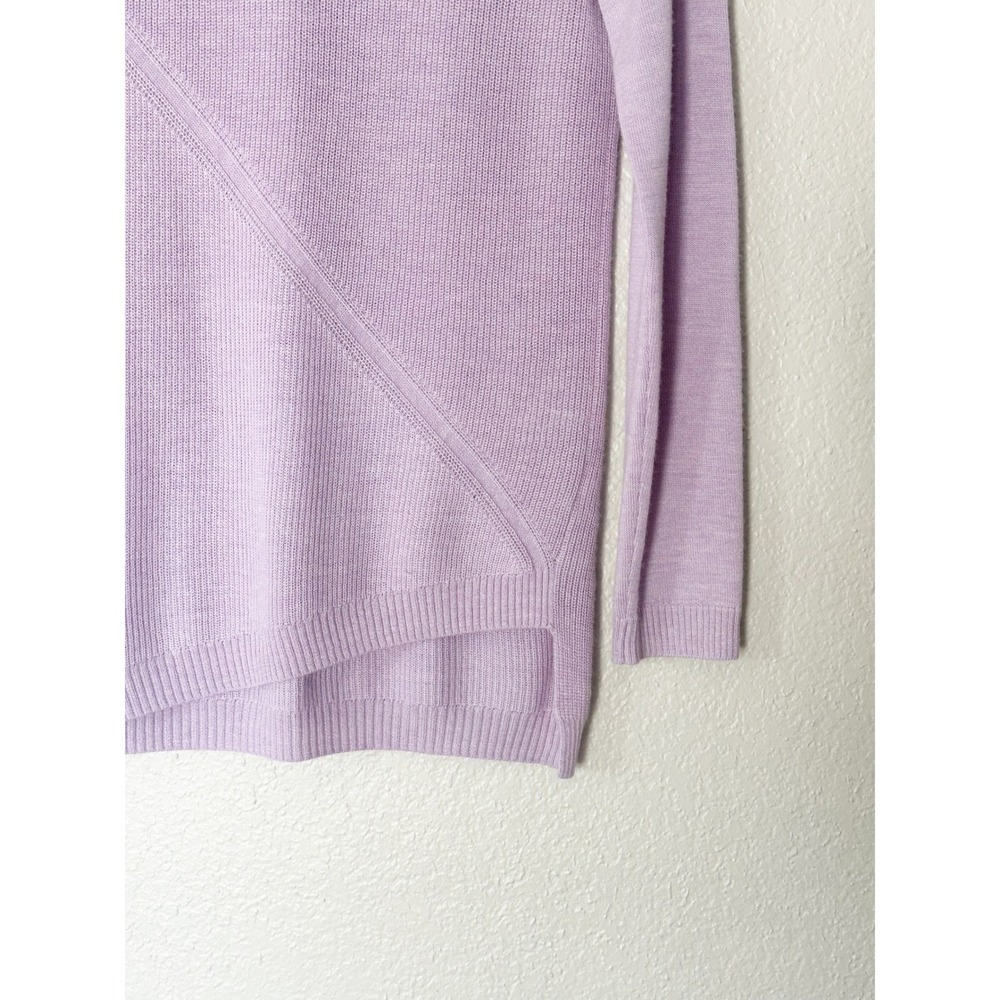Nordstrom 100% Cashmere Lavender Boatneck Asymmetrical Hem Sweater Womens Small - Picture 4 of 6